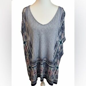 Tommy Bahama Blue‎ Boho Print Tunic Top – Size L